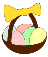 Easter basket decoration. Free, Easter egg, bunny, decoration, ornament, pattern, template, stencil, outline, printable, clipart, design, coloring page, vector, svg, print, download.