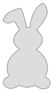 Easter bunny stencil. Free, Easter egg, bunny, decoration, ornament, pattern, template, stencil, outline, printable, clipart, design, coloring page, vector, svg, print, download.