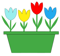 Tulip flowers clipart. Free, Easter egg, bunny, decoration, ornament, pattern, template, stencil, outline, printable, clipart, design, coloring page, vector, svg, print, download.