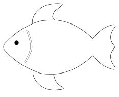 Free Basic fish template. template, stencil, clipart design, printable pattern, vector, cricut, scroll saw, svg, coloring page, quilting pattern.