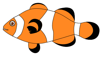 Clown fish pattern. Free, fish, pattern, template, stencil, outline, printable, clipart, design, coloring page, vector, svg, print, download.