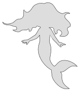 Mermaid pattern. Free, fish, pattern, template, stencil, outline, printable, clipart, design, coloring page, vector, svg, print, download.