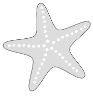 Starfish pattern. Free, fish, pattern, template, stencil, outline, printable, clipart, design, coloring page, vector, svg, print, download.