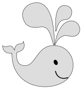 Free Whale spraying water. template, stencil, clipart design, printable pattern, vector, cricut, scroll saw, svg, coloring page, quilting pattern.