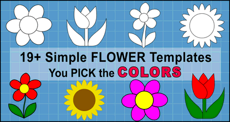 Flower Templates, Patterns, SVG Files (Printable Flower Stencils)
