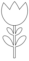 Tulip flower template., flowers template, pattern, svg stencil, free template, pattern, clipart design, cricut, silhouette, scroll saw, coloring page.
