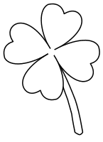 Four leaf clover template. Free, flower, pattern, template, stencil, outline, printable, clipart, design, coloring page, silhouette, cricut, vector, svg, print, download.