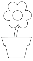 Simple flower pot template., flowers template, pattern, svg stencil, free template, pattern, clipart design, cricut, silhouette, scroll saw, coloring page.
