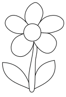 Simple printable flower stencil., flowers template, pattern, svg stencil, free template, pattern, clipart design, cricut, silhouette, scroll saw, coloring page.