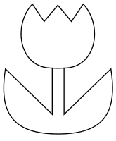 Simple tulip template., flowers template, pattern, svg stencil, free template, pattern, clipart design, cricut, silhouette, scroll saw, coloring page.