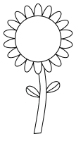 Sunflower plant template., flowers template, pattern, svg stencil, free template, pattern, clipart design, cricut, silhouette, scroll saw, coloring page.