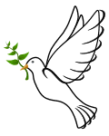 Free printable 14. Dove carrying olive branch.  Peace sign, peace symbol, logo, love, printable, free, clipart, template, pattern, svg, stencil, design, cricut.