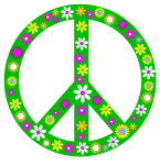 Free printable 2. Floral peace sign.  Peace sign, peace symbol, logo, love, printable, free, clipart, template, pattern, svg, stencil, design, cricut.