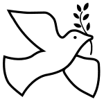 Free printable 11. Dove carrying olive branch.  Peace sign, peace symbol, logo, love, printable, free, clipart, template, pattern, svg, stencil, design, cricut.
