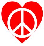 8. Peace sign in heart. Free printable, Peace sign, peace symbol, logo, love, printable, free, clipart, template, pattern, svg, stencil, design, cricut.