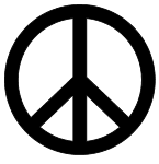 Free printable 5. Peace symbol (bold)  Peace sign, peace symbol, logo, love, printable, free, clipart, template, pattern, svg, stencil, design, cricut.