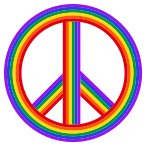 Free printable 13. Rainbow peace sign.  Peace sign, peace symbol, logo, love, printable, free, clipart, template, pattern, svg, stencil, design, cricut.