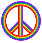 14. Rainbow peace sign. Free printable, Peace sign, peace symbol, logo, love, printable, free, clipart, template, pattern, svg, stencil, design, cricut.