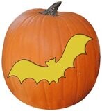 Free Batty pumpkin carving pattern, stencil, template for marking a Jack O Lantern creating Halloween decorations.