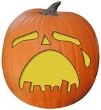 Free Cry Baby pumpkin carving pattern, stencil, template for marking a Jack O Lantern creating Halloween decorations.