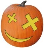 Free Winky pumpkin carving pattern, stencil, template for marking a Jack O Lantern creating Halloween decorations.