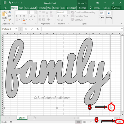 Microsoft Excel [Steps 5-6] - How to print a pattern (image) on multiple pages. (CLICK TO ENLARGE)