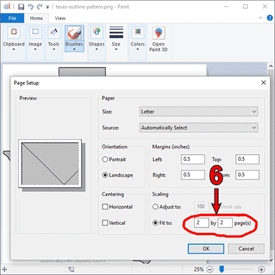 Learn how to resize (enlarge or reduce) and print a pattern the exact size you want using tile printing. This document shows you to print patterns using Microsoft Excel, Google Chrome (browser), Paint, and Microsoft Edge.