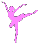 Dancer ballerina clipart.  Printable sports balls patterns, stencils, templates for decorations, coloring pages, Cricut designs, silhouette, vector and svg cutting machines, woodworking patterns.