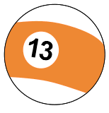 13 pool ball..  Use these printable sports balls patterns, stencils, templates for decorations, coloring pages, Cricut designs, silhouette, vector and svg cutting machines, woodworking patterns.