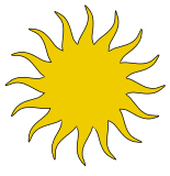 Sun star silhouette. Free, printable, pattern, stencil, template, vector, svg, print, download, clipart, shape, guide, design, svg, coloring page.