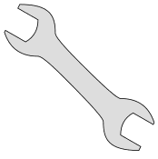Free Open-end wrench.  printable pattern clipart template, stencil, woodworking design, scroll saw, cricut and silhouette svg vector image.