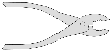 Free Pliers (wrench).  printable pattern clipart template, stencil, woodworking design, scroll saw, cricut and silhouette svg vector image.