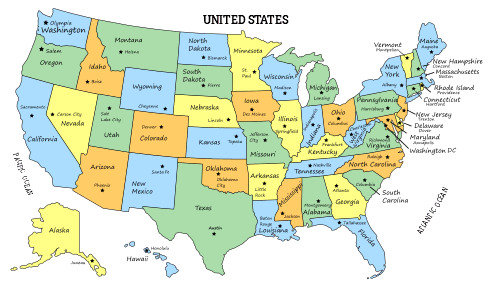 2. United States Map with States and Capitals , free, printable, us, usa, united states, map, pattern, stencil, template, vector, outline, svg, print, download, clipart, design, svg, coloring page.