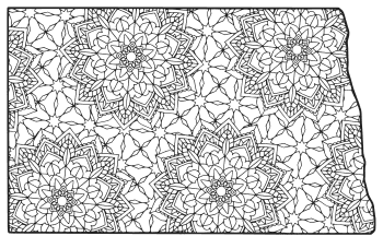 Free printable North Dakota coloring page with pattern to color for preschool, kids, 
and adults.
