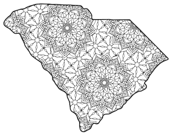 South Carolina – Map Outline, Printable State, Shape, Stencil, Pattern