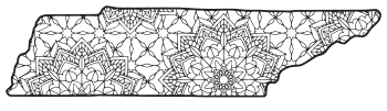 Free printable Tennessee coloring page with pattern to color for preschool, kids, 
and adults.