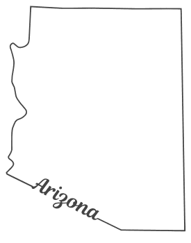 Arizona – Map Outline, Printable State, Shape, Stencil, Pattern