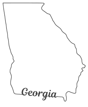 Georgia – Map Outline, Printable State, Shape, Stencil, Pattern