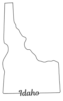 Idaho – Map Outline, Printable State, Shape, Stencil, Pattern