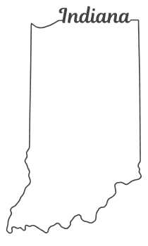 Indiana – Map Outline, Printable State, Shape, Stencil, Pattern