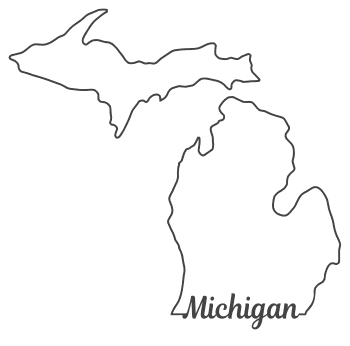 Michigan – Map Outline, Printable State, Shape, Stencil, Pattern