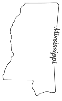 Mississippi – Map Outline, Printable State, Shape, Stencil, Pattern