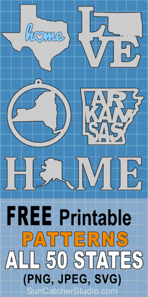 State Outlines, Maps, Stencils, Patterns, Clip Art (All 50 ...