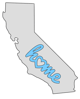 California home heart stencil pattern template shape state clip art outline printable downloadable free template map scroll saw pattern, laser cutting, vector graphic.