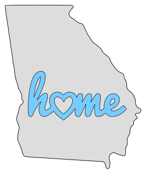 Georgia home heart stencil pattern template shape state clip art outline printable downloadable free template map scroll saw pattern, laser cutting, vector graphic.