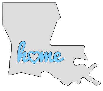 Louisiana home heart stencil pattern template shape state clip art outline printable downloadable free template map scroll saw pattern, laser cutting, vector graphic.