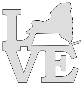 New York map love state stencil clip art scroll saw pattern printable downloadable free template, laser cutting, vector graphic.