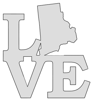 Rhode Island map love state stencil clip art scroll saw pattern printable downloadable free template, laser cutting, vector graphic.