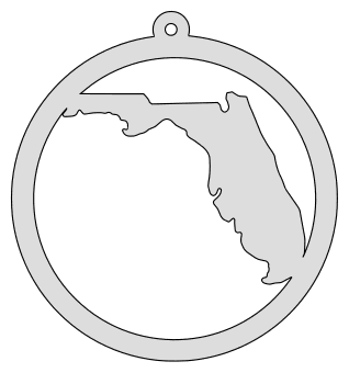 Florida map inside circle state stencil clip art scroll saw pattern printable downloadable free template, laser cutting, vector graphic, silhouette or cricut design.