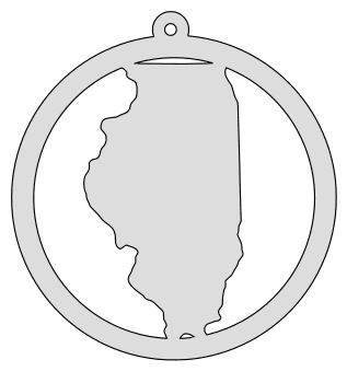 Illinois map inside circle state stencil clip art scroll saw pattern printable downloadable free template, laser cutting, vector graphic, silhouette or cricut design.